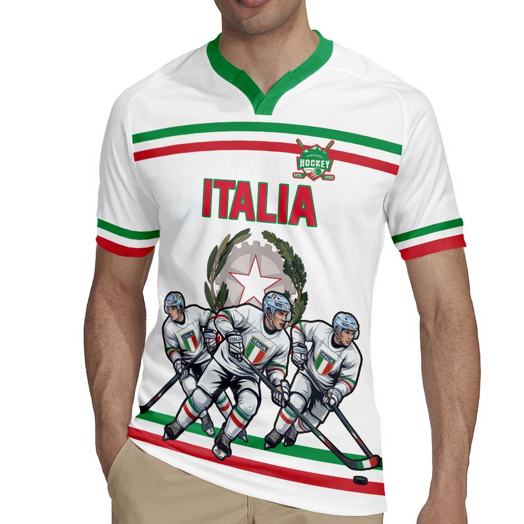 Italy Hockey Custom Rugby Jersey Italia Hockey Pride Vintage White