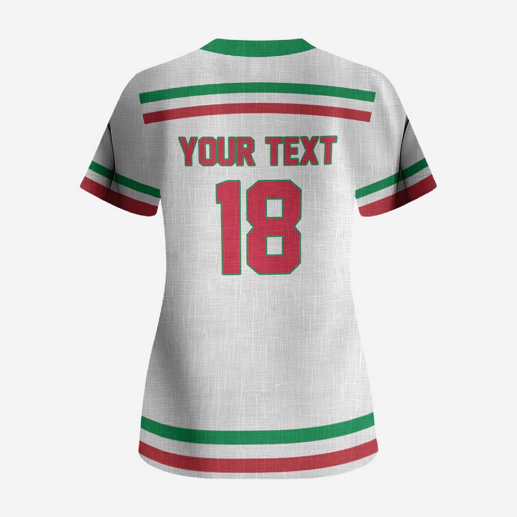 Italy Hockey Custom Scrub Top Italia Hockey Pride Vintage White