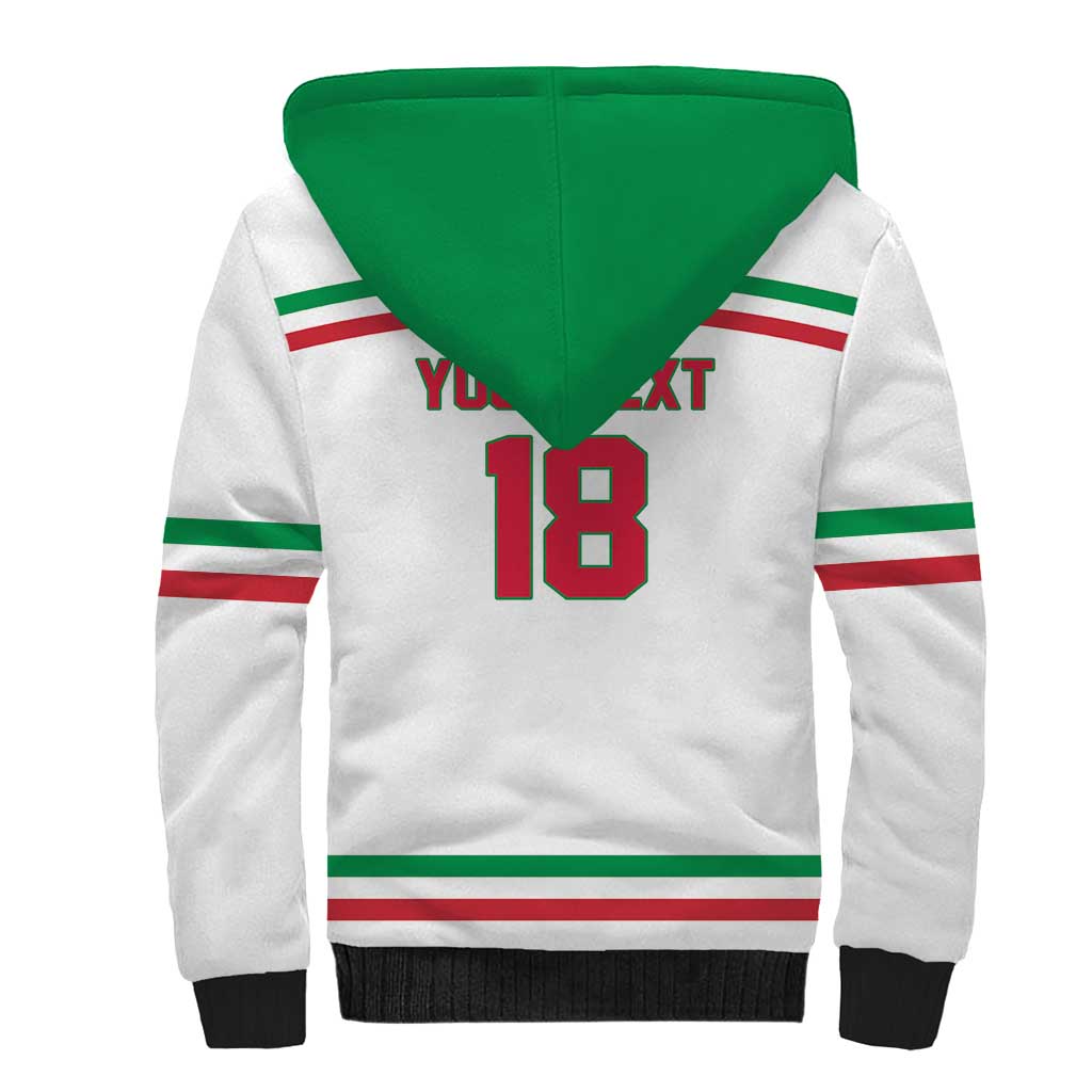 Italy Hockey Custom Sherpa Hoodie Italia Hockey Pride Vintage White