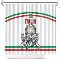 Italy Hockey Shower Curtain Italia Hockey Pride Vintage White