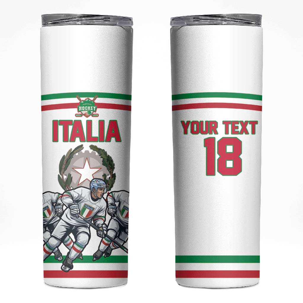 Italy Hockey Custom Skinny Tumbler Italia Hockey Pride Vintage White