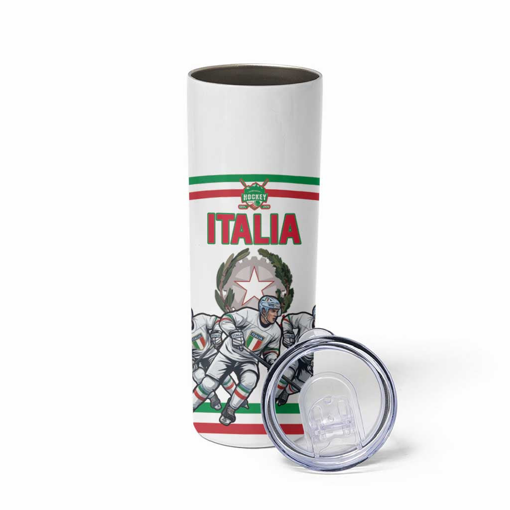Italy Hockey Custom Skinny Tumbler Italia Hockey Pride Vintage White