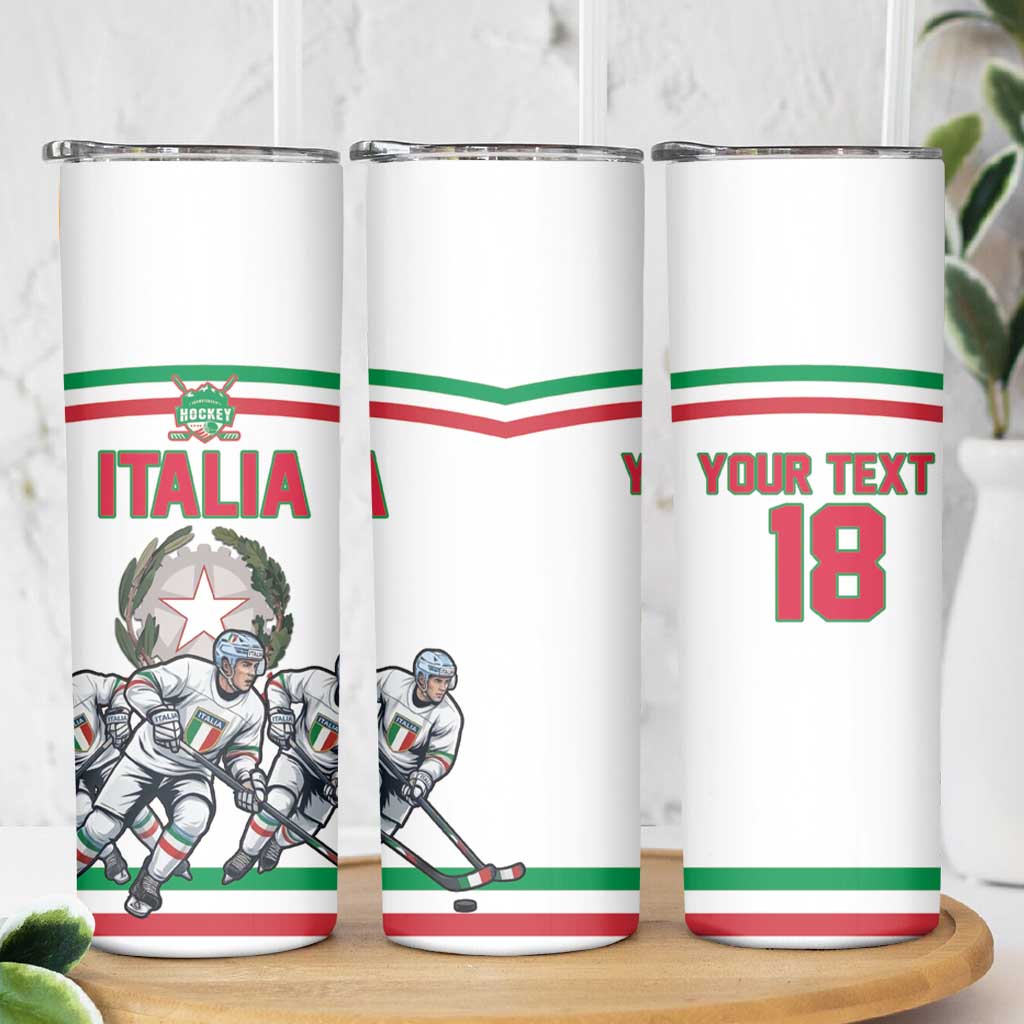 Italy Hockey Custom Skinny Tumbler Italia Hockey Pride Vintage White