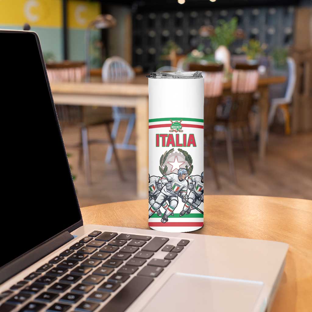 Italy Hockey Custom Skinny Tumbler Italia Hockey Pride Vintage White