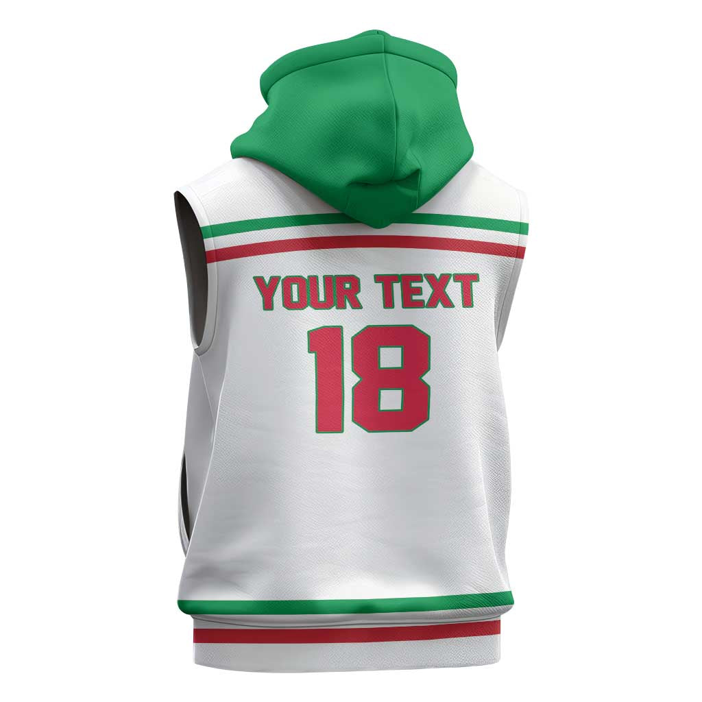 Italy Hockey Custom Sleeveless Hoodie Italia Hockey Pride Vintage White