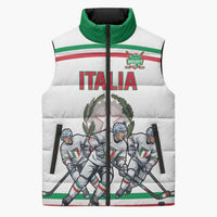 Italy Hockey Custom Sleeveless Puffer Jacket Italia Hockey Pride Vintage White