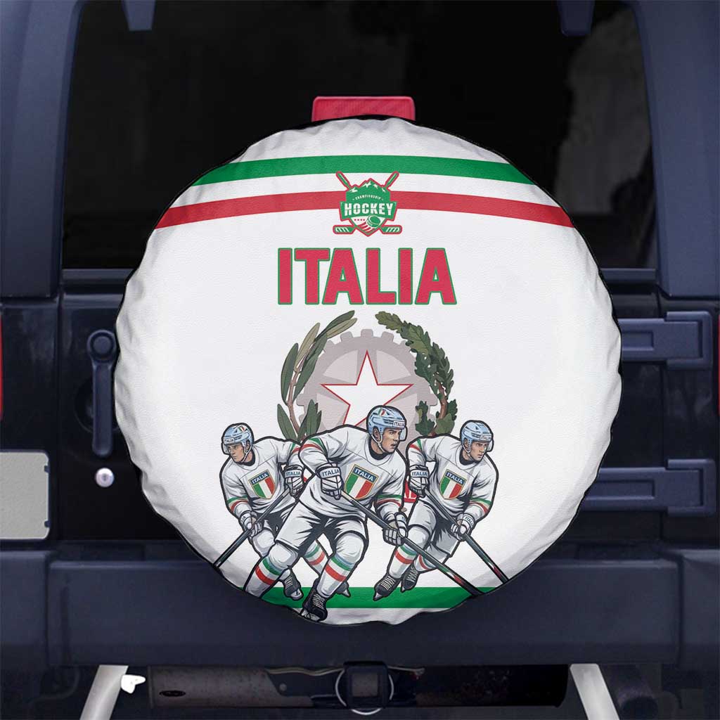 Italy Hockey Spare Tire Cover Italia Hockey Pride Vintage White