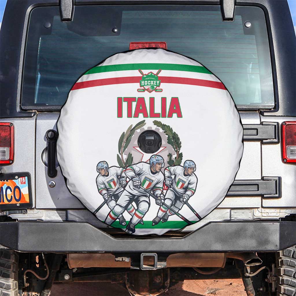 Italy Hockey Spare Tire Cover Italia Hockey Pride Vintage White