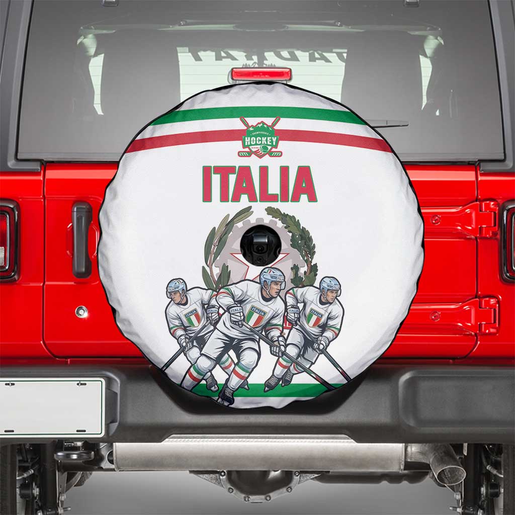 Italy Hockey Spare Tire Cover Italia Hockey Pride Vintage White