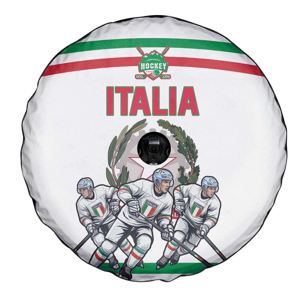 Italy Hockey Spare Tire Cover Italia Hockey Pride Vintage White