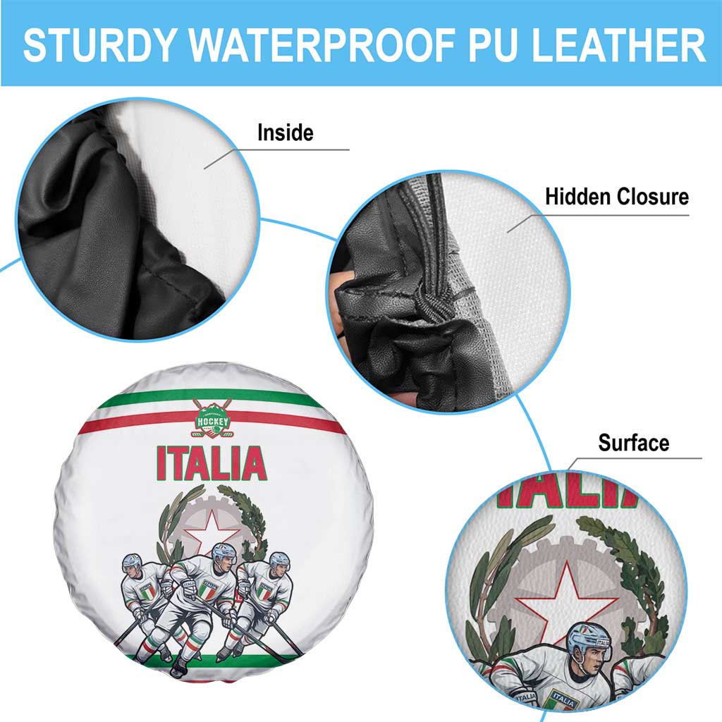 Italy Hockey Spare Tire Cover Italia Hockey Pride Vintage White