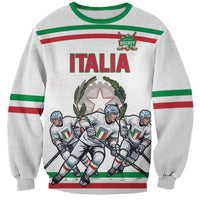Italy Hockey Custom Sweatshirt Italia Hockey Pride Vintage White