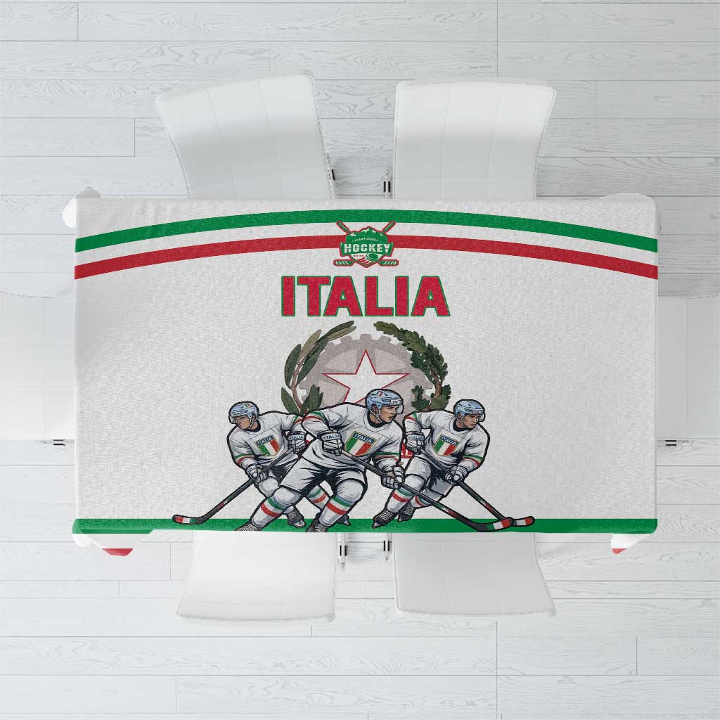 Italy Hockey Tablecloth Italia Hockey Pride Vintage White