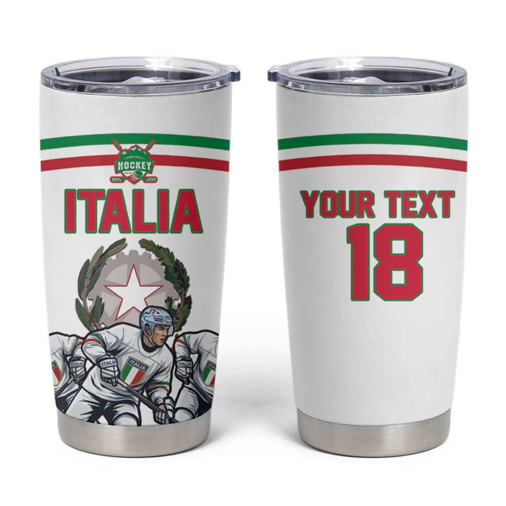 Italy Hockey Custom Tumbler Cup Italia Hockey Pride Vintage White