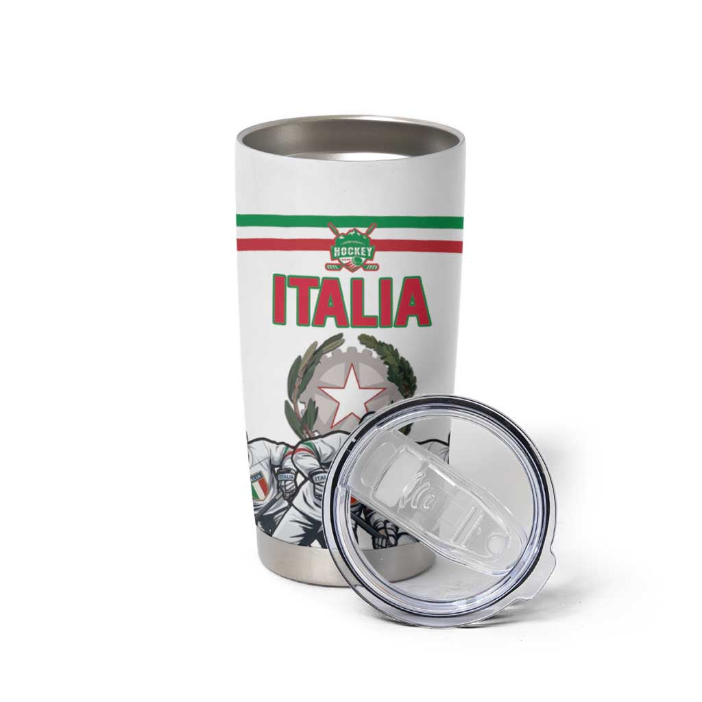 Italy Hockey Custom Tumbler Cup Italia Hockey Pride Vintage White