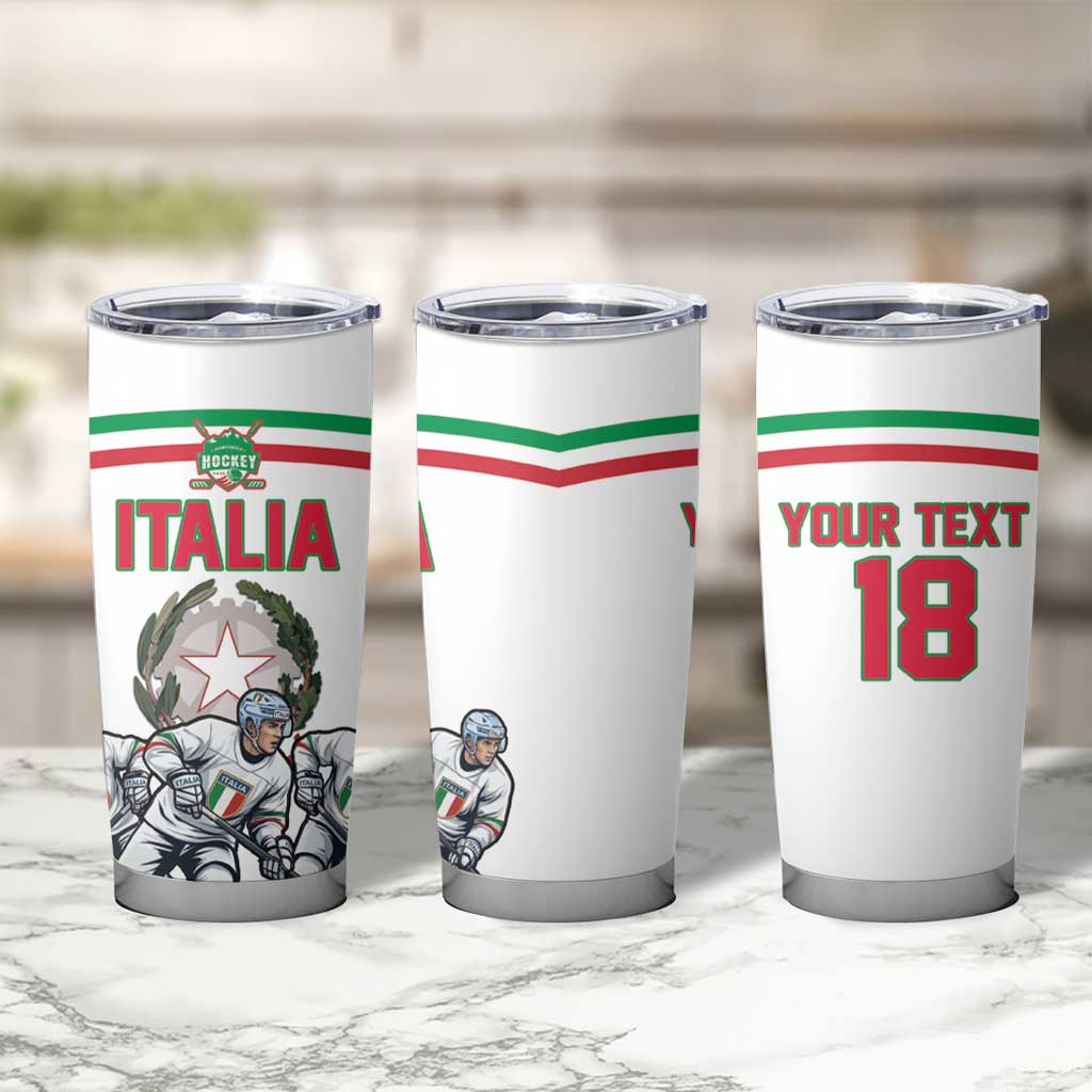 Italy Hockey Custom Tumbler Cup Italia Hockey Pride Vintage White