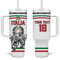Italy Hockey Custom Tumbler With Handle Italia Hockey Pride Vintage White