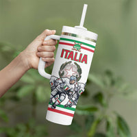 Italy Hockey Custom Tumbler With Handle Italia Hockey Pride Vintage White