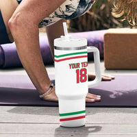 Italy Hockey Custom Tumbler With Handle Italia Hockey Pride Vintage White