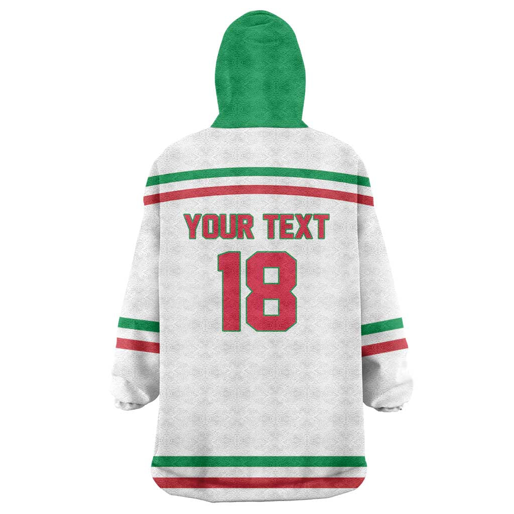 Italy Hockey Custom Wearable Blanket Hoodie Italia Hockey Pride Vintage White