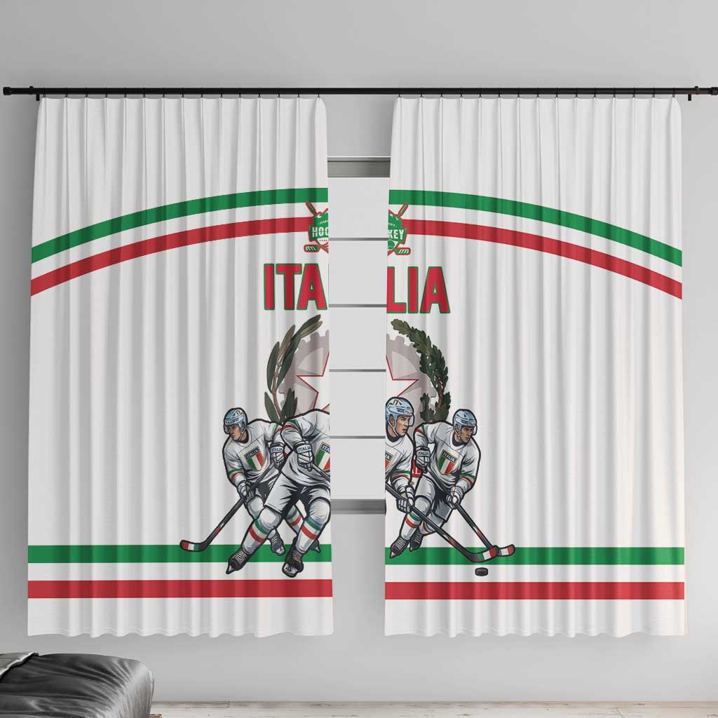 Italy Hockey Window Curtain Italia Hockey Pride Vintage White