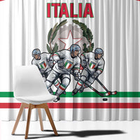 Italy Hockey Window Curtain Italia Hockey Pride Vintage White