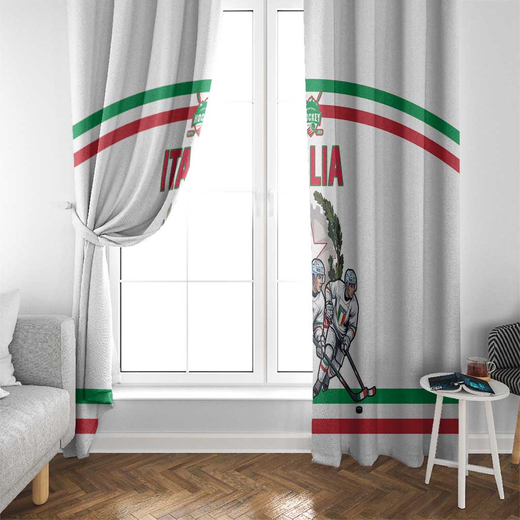 Italy Hockey Window Curtain Italia Hockey Pride Vintage White