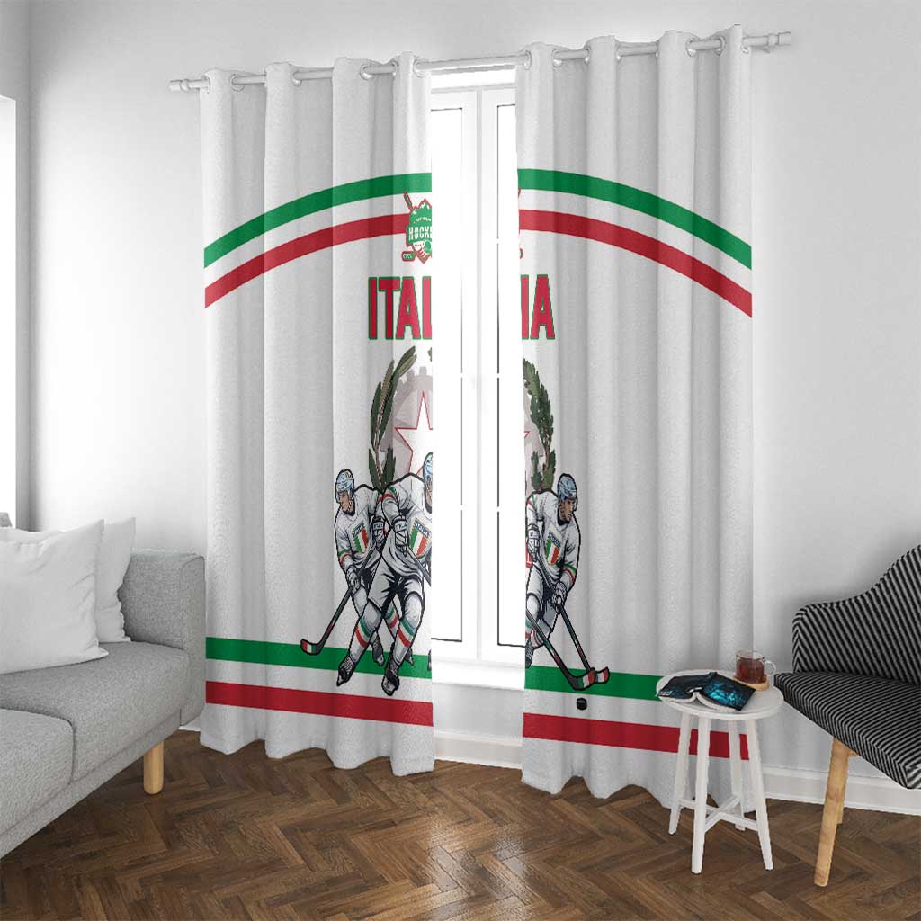 Italy Hockey Window Curtain Italia Hockey Pride Vintage White