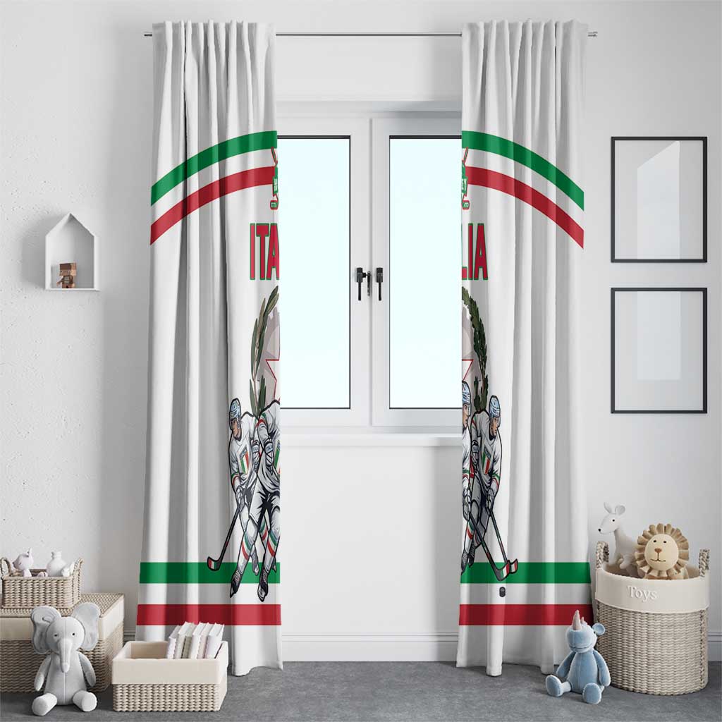 Italy Hockey Window Curtain Italia Hockey Pride Vintage White