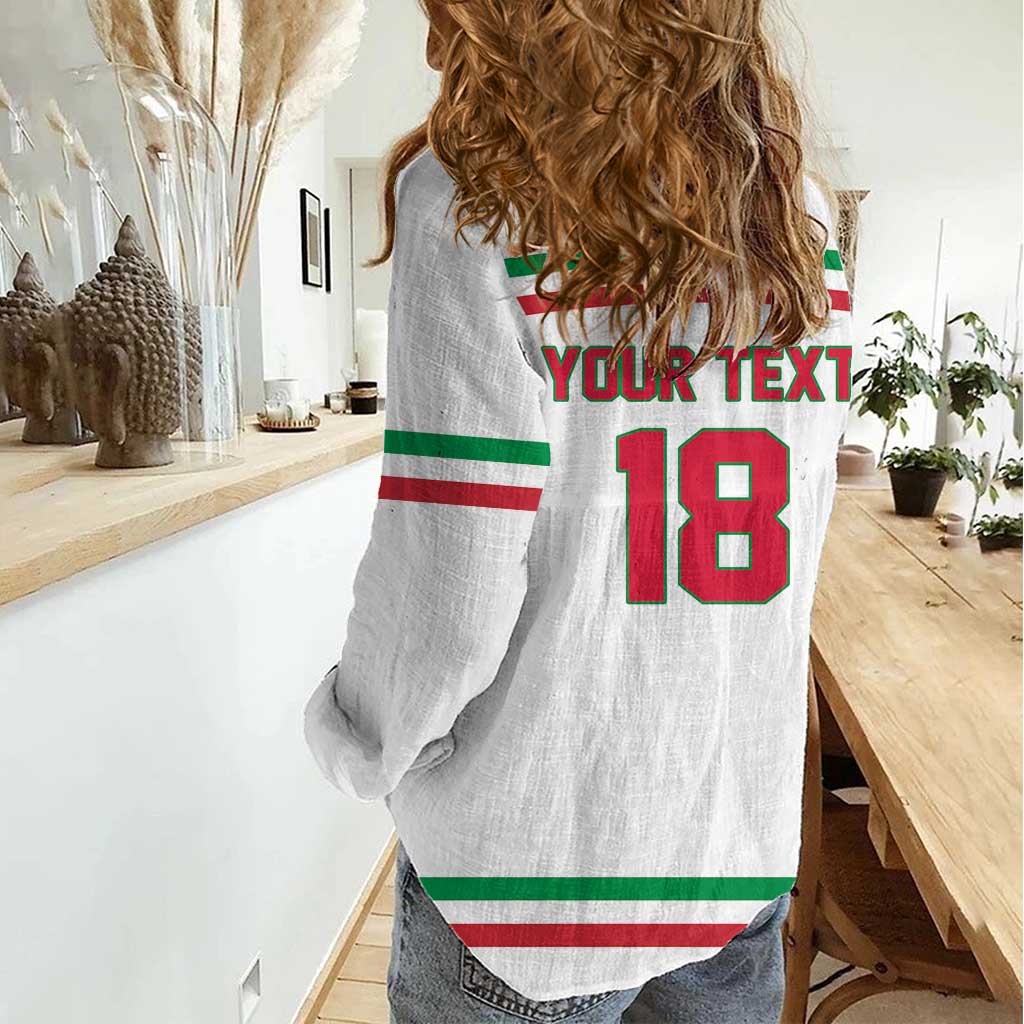 Italy Hockey Custom Women Casual Shirt Italia Hockey Pride Vintage White