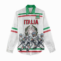 Italy Hockey Custom Women Casual Shirt Italia Hockey Pride Vintage White