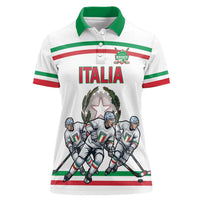 Italy Hockey Custom Women Polo Shirt Italia Hockey Pride Vintage White