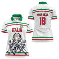Italy Hockey Custom Women Polo Shirt Italia Hockey Pride Vintage White