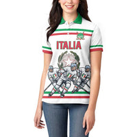 Italy Hockey Custom Women Polo Shirt Italia Hockey Pride Vintage White