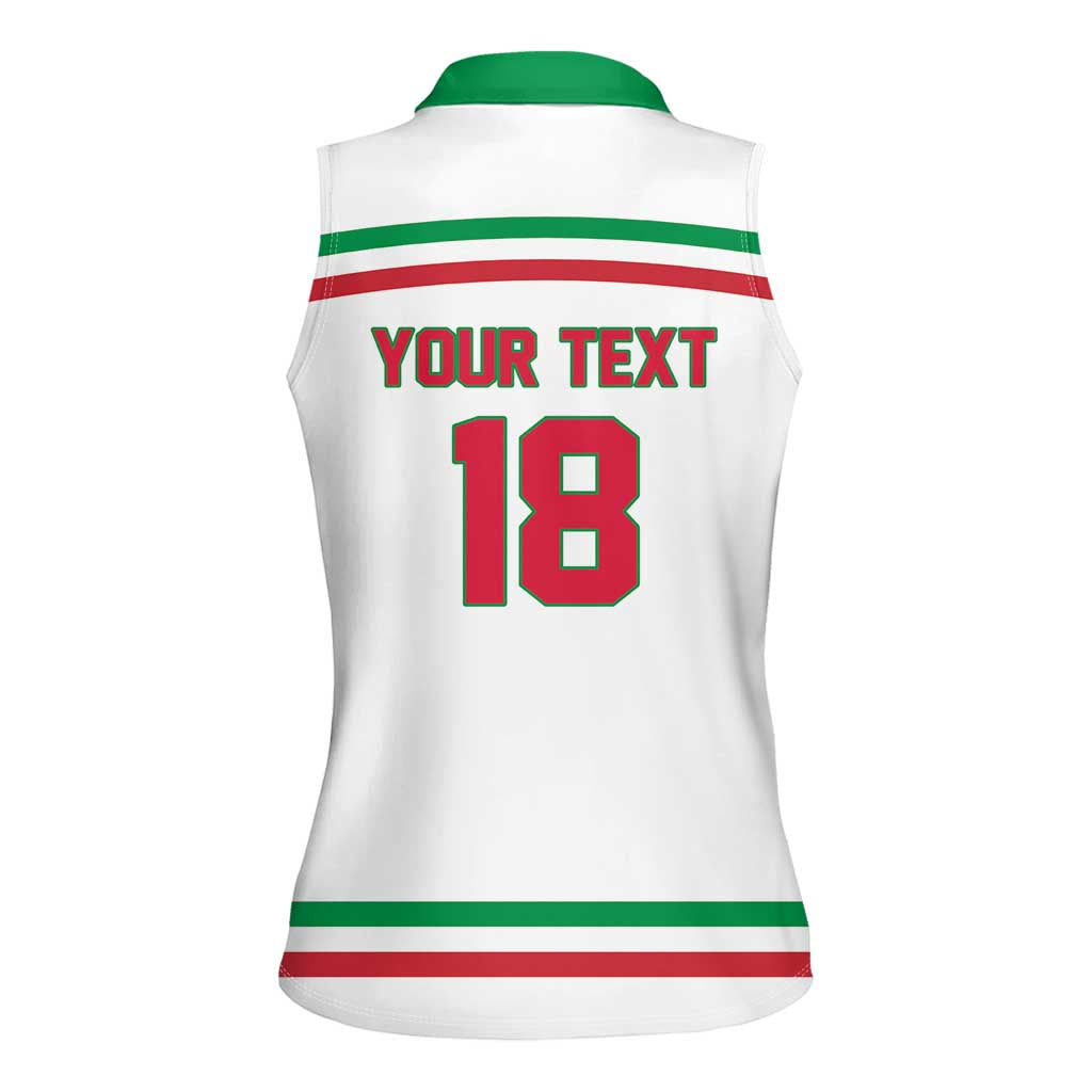 Italy Hockey Custom Women Sleeveless Polo Shirt Italia Hockey Pride Vintage White
