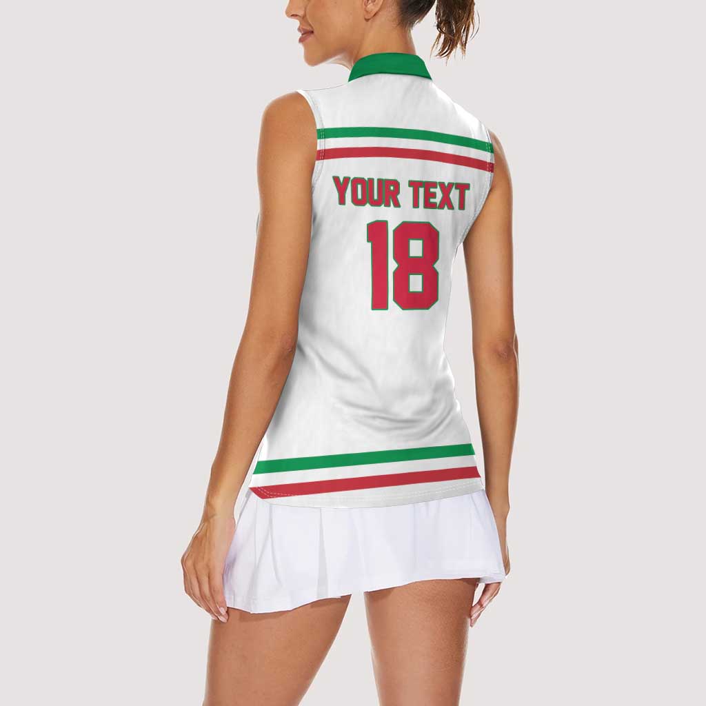 Italy Hockey Custom Women Sleeveless Polo Shirt Italia Hockey Pride Vintage White