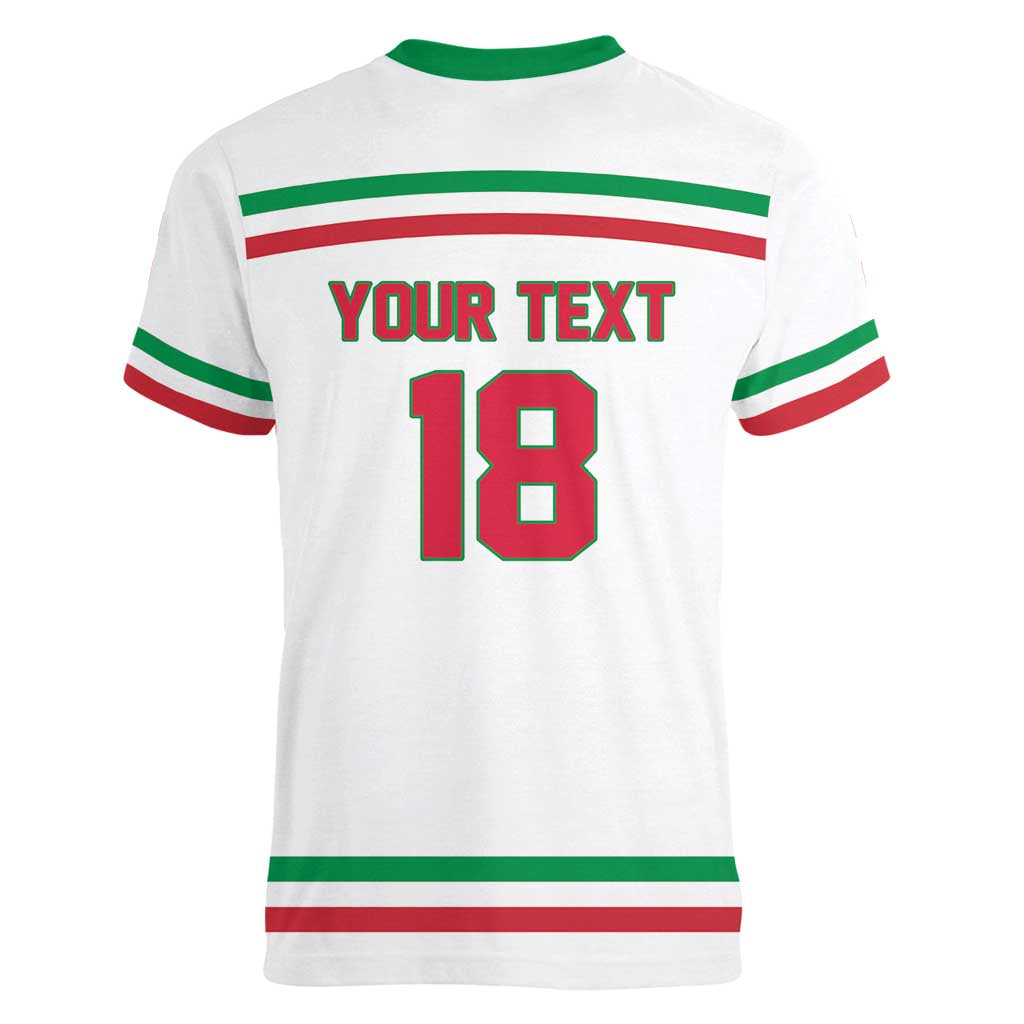 Italy Hockey Custom Women V-Neck T-Shirt Italia Hockey Pride Vintage White