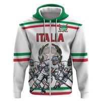 Italy Hockey Custom Zip Hoodie Italia Hockey Pride Vintage White