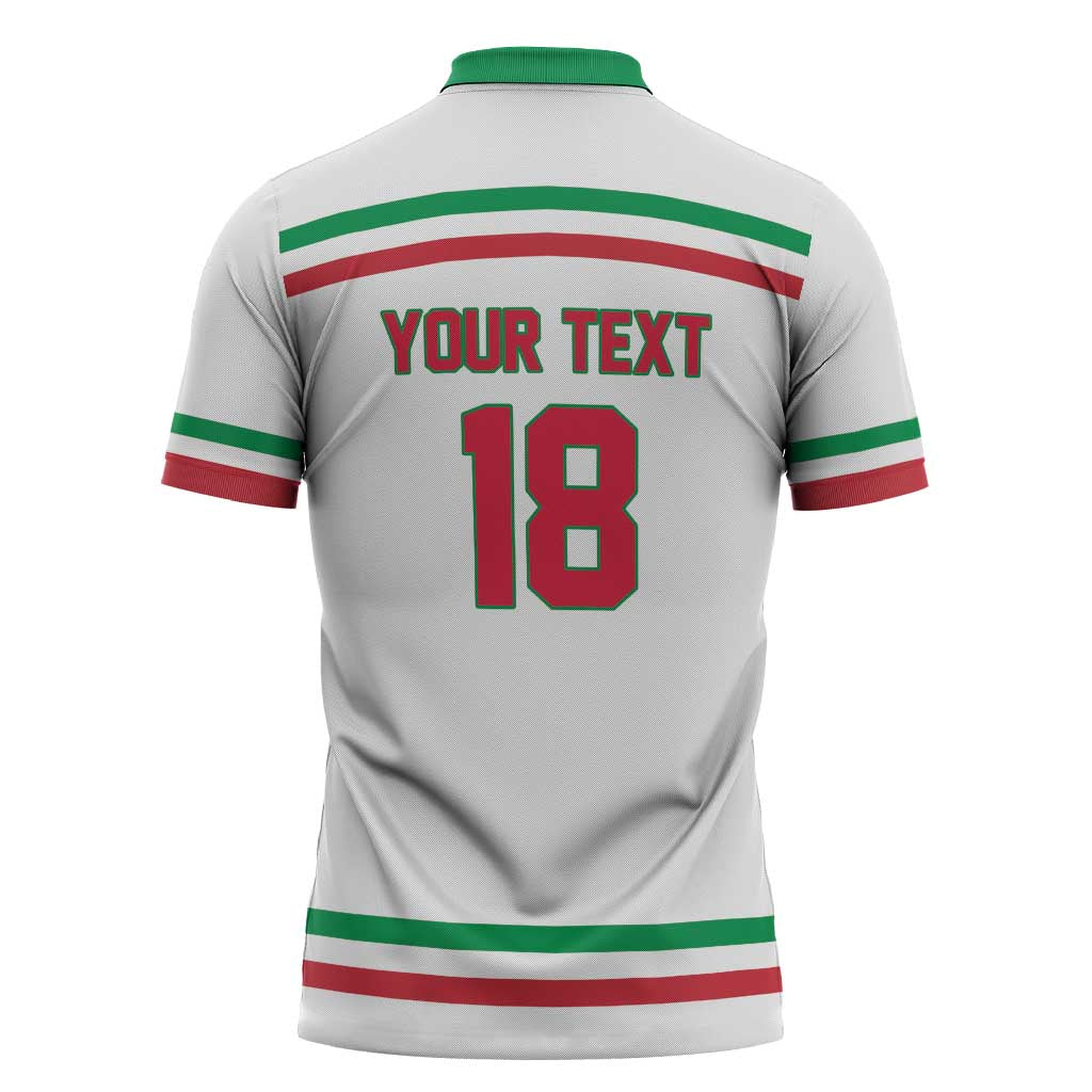 Italy Hockey Custom Zipper Polo Shirt Italia Hockey Pride Vintage White