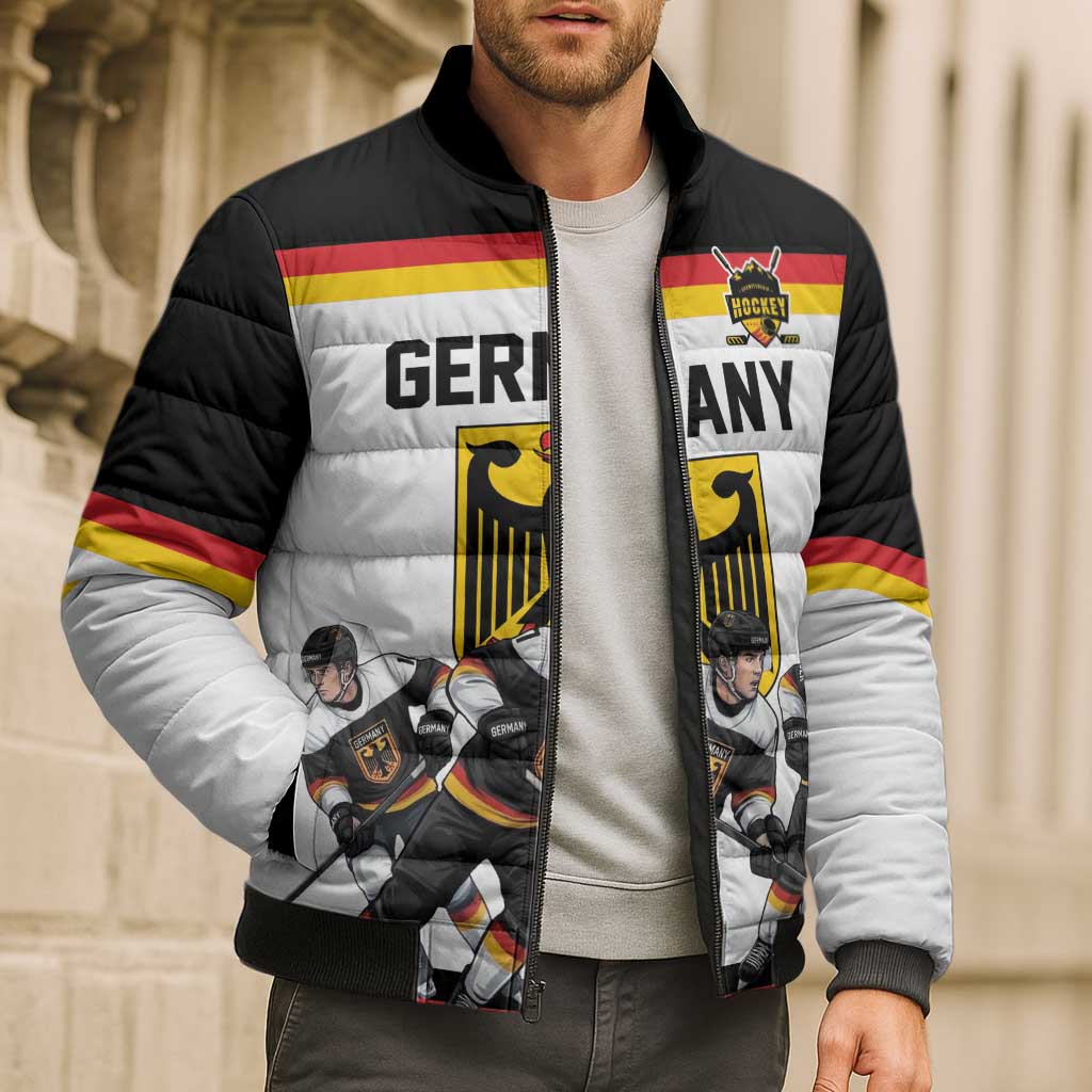 Germany Hockey Custom Bomber Puffer Jacket German Eagle Hockey Pride