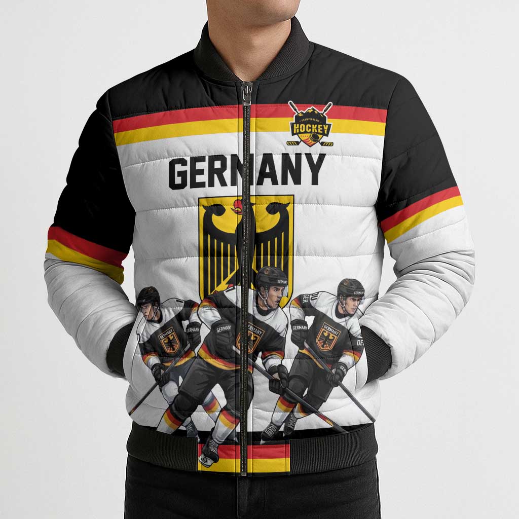 Germany Hockey Custom Bomber Puffer Jacket German Eagle Hockey Pride