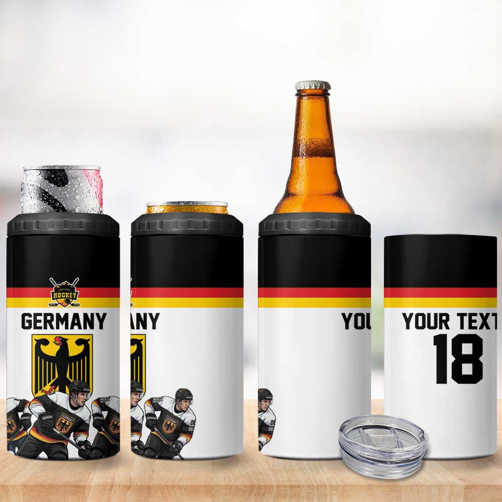 Germany Hockey Custom 4 in 1 Can Cooler Tumbler German Eagle Hockey Pride