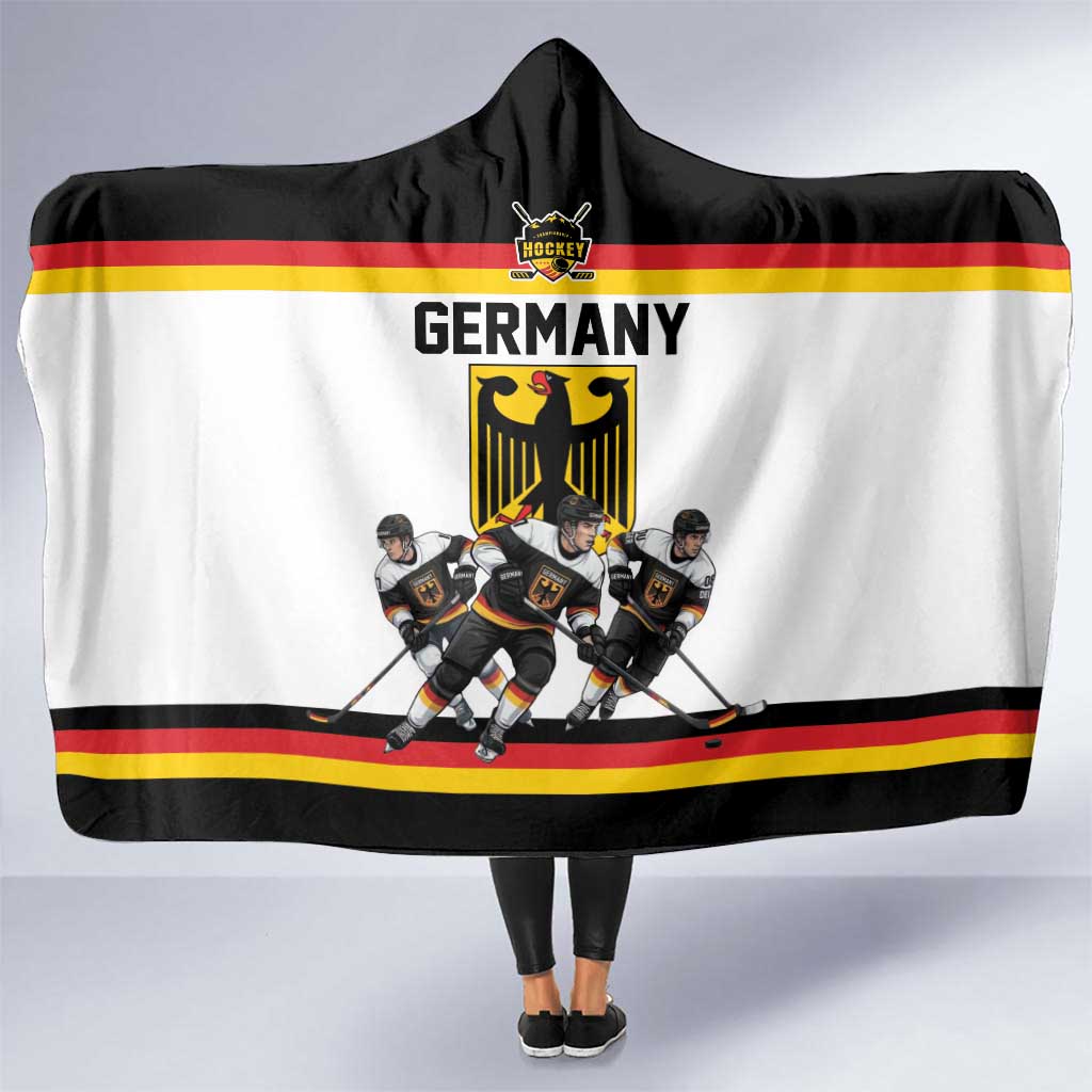 Germany Hockey Hooded Blanket German Eagle Hockey Pride