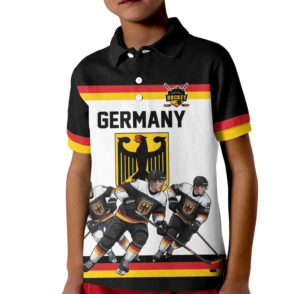 Germany Hockey Custom Kid Polo Shirt German Eagle Hockey Pride