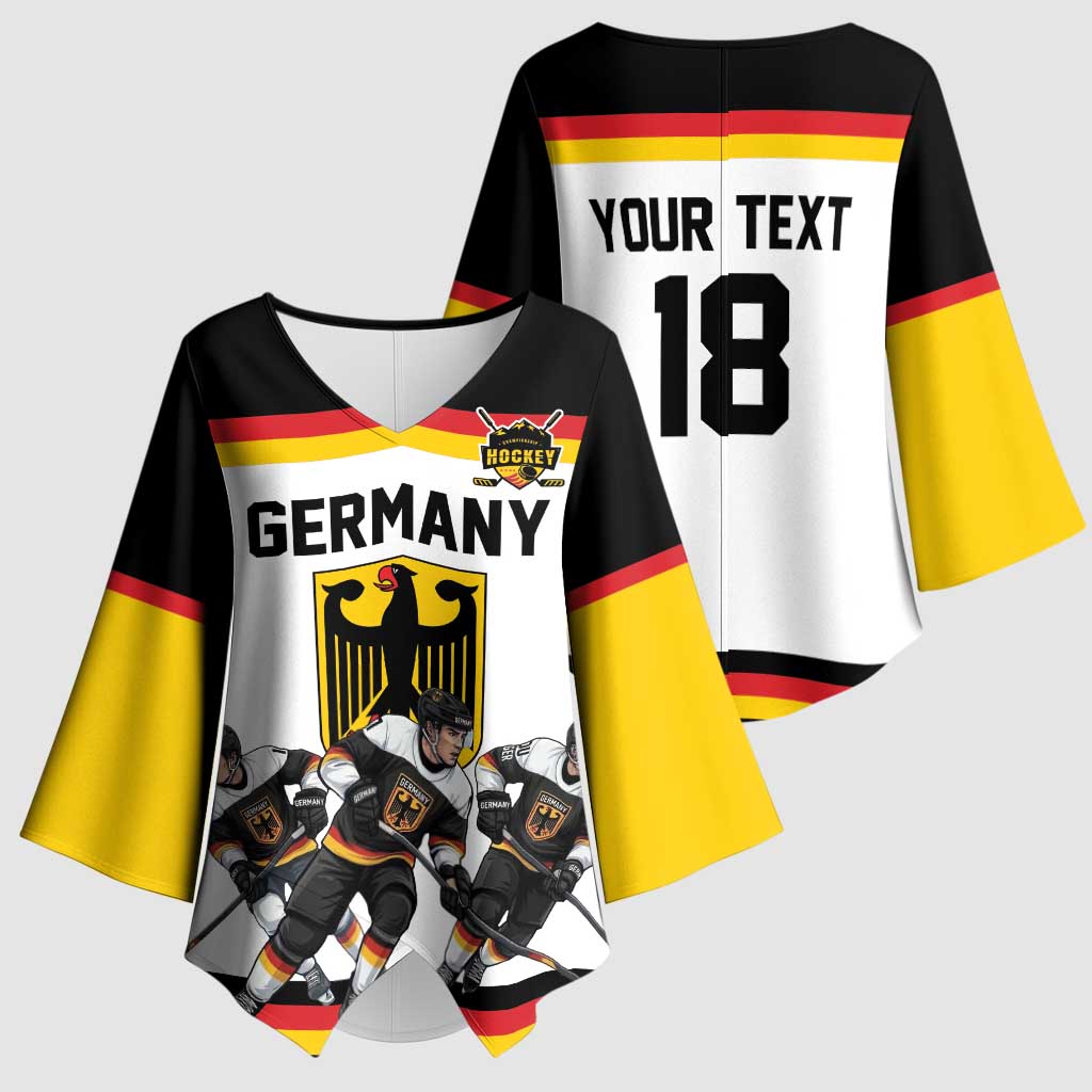 Germany Hockey Custom Kimono Sleeve Blouse German Eagle Hockey Pride