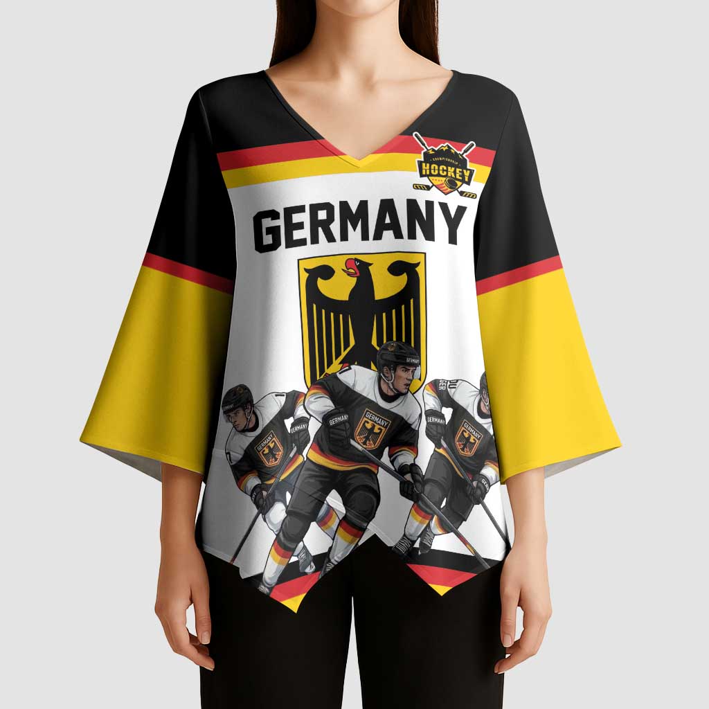 Germany Hockey Custom Kimono Sleeve Blouse German Eagle Hockey Pride