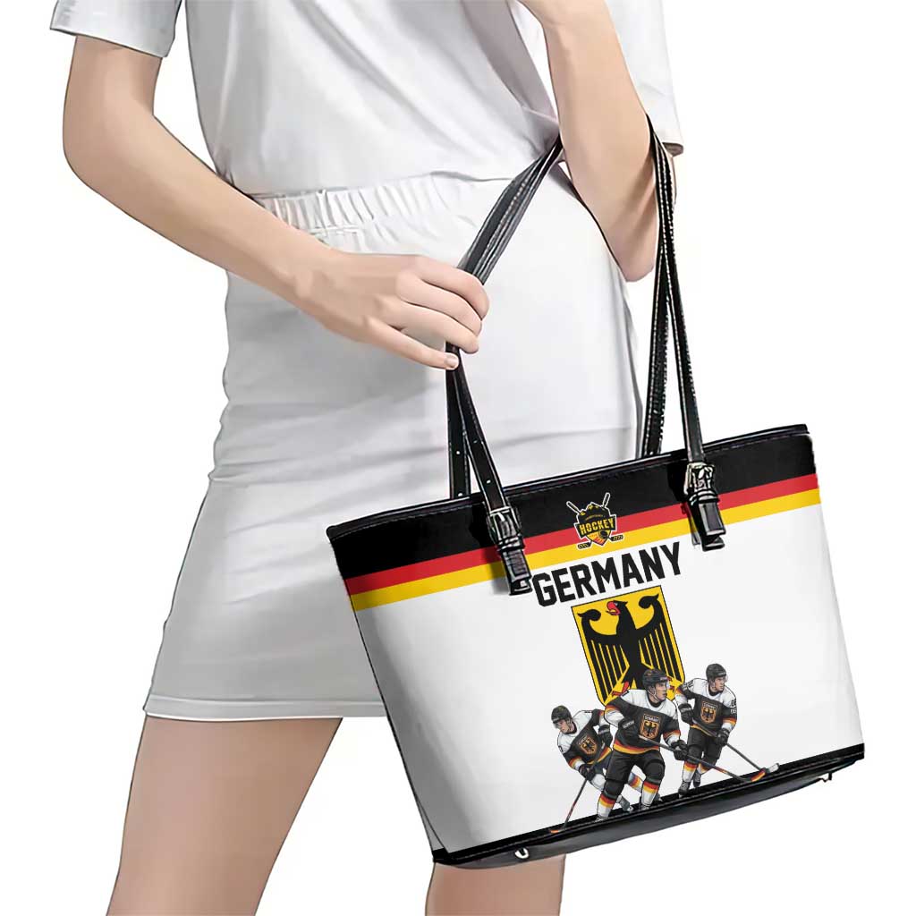 Germany Hockey Leather Tote Bag German Eagle Hockey Pride