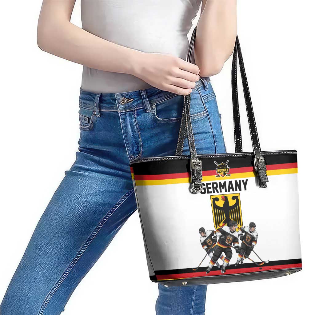 Germany Hockey Leather Tote Bag German Eagle Hockey Pride