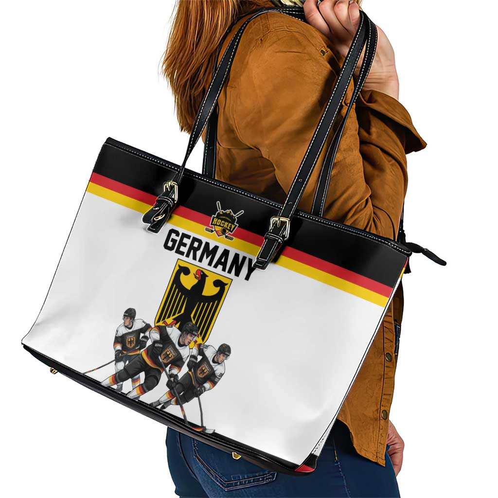 Germany Hockey Leather Tote Bag German Eagle Hockey Pride