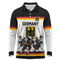 Germany Hockey Custom Long Sleeve Polo Shirt German Eagle Hockey Pride